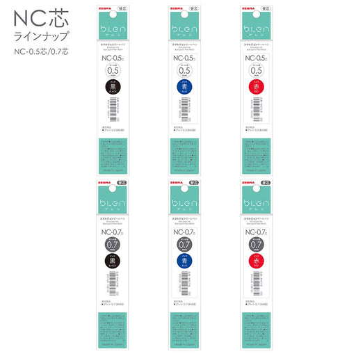 Zebra Bren NC-0.5 Blue Ballpoint Pen Refill Oil-Based Pack of 10-Kiichin - The #1 Place for Japanese Goods in Your Hand!