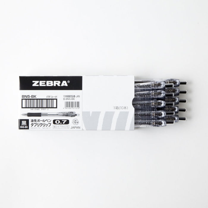 Zebra 0.7 Black Oil-Based Ballpoint Pen Tapuri Clip 10-Pack-Kiichin - The #1 Place for Japanese Goods in Your Hand!