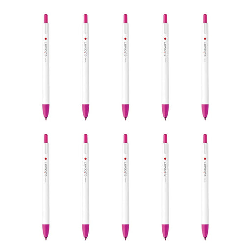 Zebra Clickart Cherry Pink Water-Based Pen Pack of 10-Kiichin - The #1 Place for Japanese Goods in Your Hand!