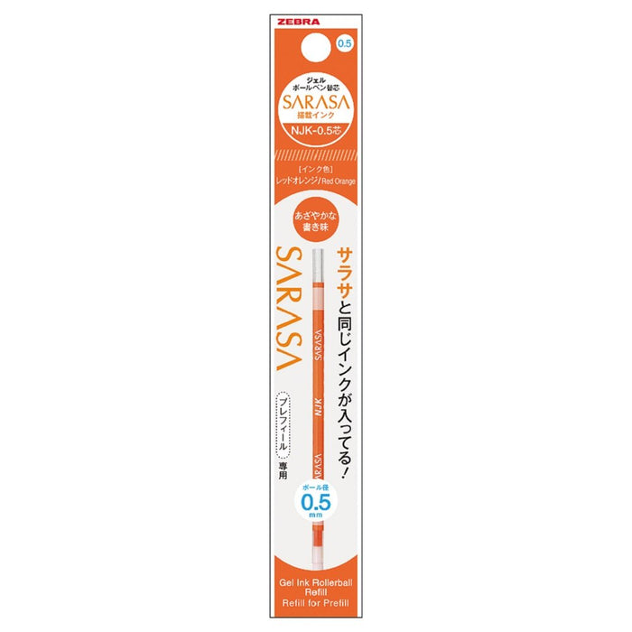 Zebra Ballpoint Pen Refill Prefeel Sarasa 0.5mm Red Orange Lead - Pack of 10-Kiichin - The #1 Place for Japanese Goods in Your Hand!