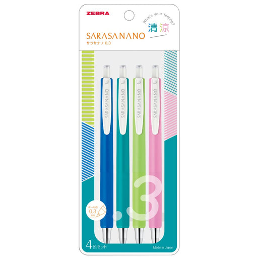 Zebra Sarasanano 4-Color Set 0.3mm Cool Gel Ballpoint Pens-Kiichin - The #1 Place for Japanese Goods in Your Hand!