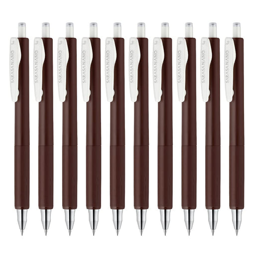 Zebra 0.3mm Gel Ballpoint Pen Pack of 10 Sarasanano Series Brown - B-JJh72-E-Kiichin - The #1 Place for Japanese Goods in Your Hand!