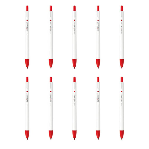 Zebra Clickart Water-Based Red Pen Pack of 10 - B-Wyss22-R-Kiichin - The #1 Place for Japanese Goods in Your Hand!