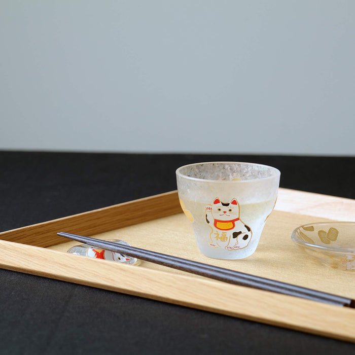 Aderia Cup Pair Set - Medeta Mono Beckoning Cat/Daruma 90Ml - Japan Gift Box S-6285-Kiichin - The #1 Place for Japanese Goods in Your Hand!