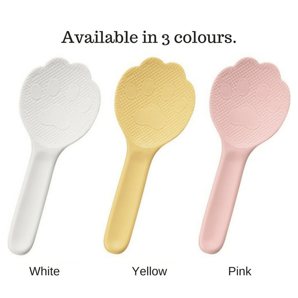 Akebono Non-Stick Kitty Cat Paw Shamoji Rice Spatula - Yellow (16.5cm)-Kiichin - The #1 Place for Japanese Goods in Your Hand!