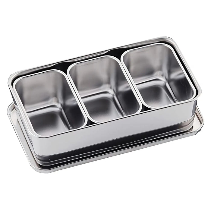 Premium Clover Stainless Steel Yakumi Seasoning Container - 3 Compartments-Kiichin - The #1 Place for Japanese Goods in Your Hand!