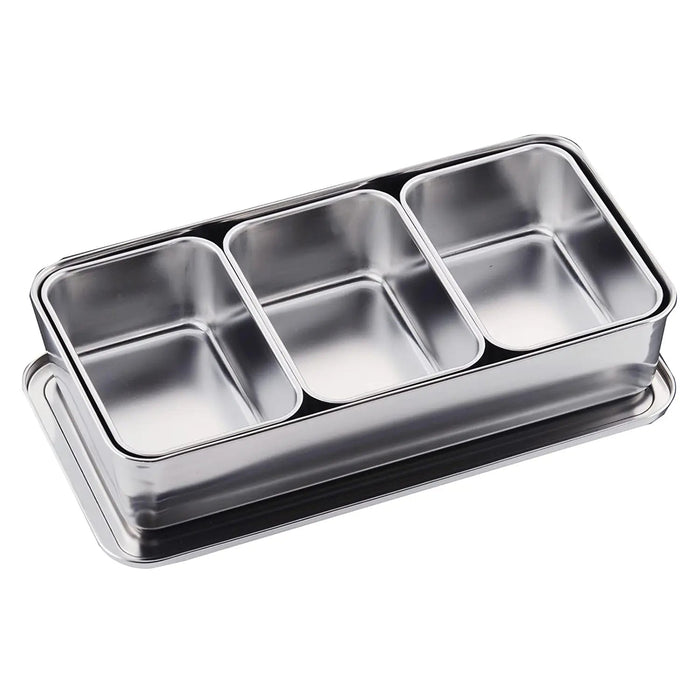 Premium Stainless Steel Yakumi Seasoning Container - 3 Compartments-Kiichin - The #1 Place for Japanese Goods in Your Hand!