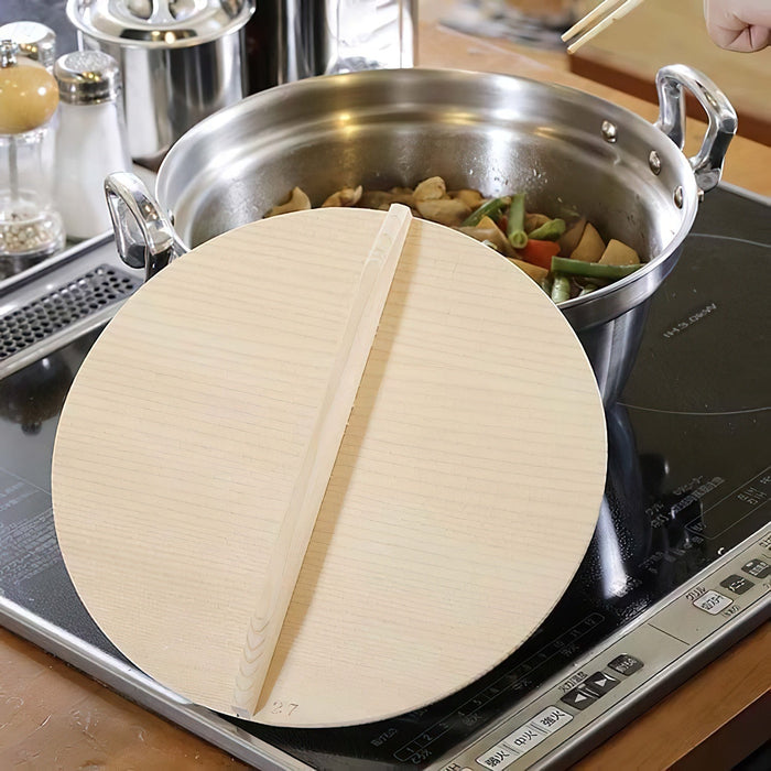 24cm EBm Wooden Lid - Enhance Your Kitchen with Quality and Style-Kiichin - The #1 Place for Japanese Goods in Your Hand!