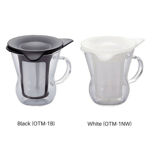 Hario 200Ml Black Glass Mug with Infuser - Heat Resistant-Kiichin - The #1 Place for Japanese Goods in Your Hand!