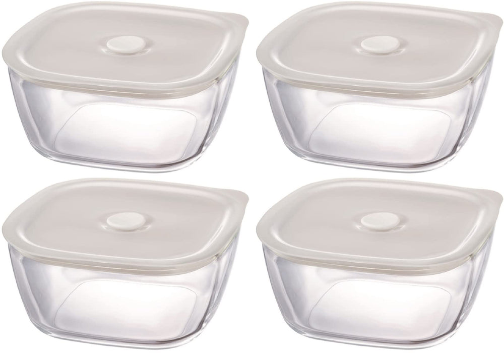 Hario Japan Glass Airtight Storage Container Set (1200ml, 4-Pack)-Kiichin - The #1 Place for Japanese Goods in Your Hand!