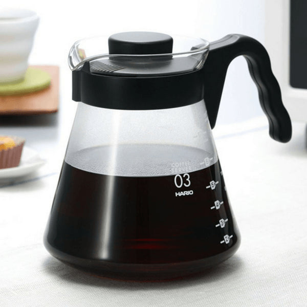 Hario V60 Glass Coffee Server with Angled Handle - 700ml-Kiichin - The #1 Place for Japanese Goods in Your Hand!