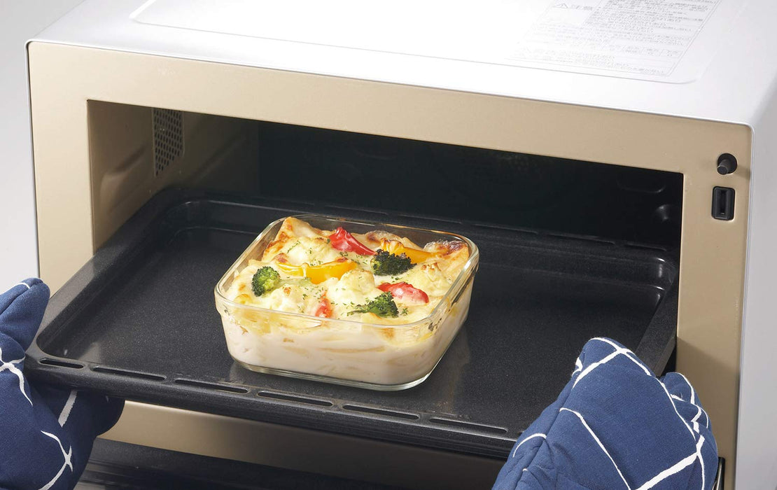 Iwaki Japan Square Glass Storage Container M 800ml - Heat Resistant-Kiichin - The #1 Place for Japanese Goods in Your Hand!