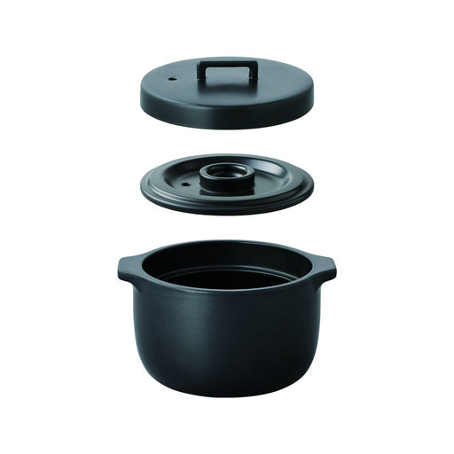 Kinto 25195 Kakomi Rice Cooker Clay Pot - 2 Cups, Black-Kiichin - The #1 Place for Japanese Goods in Your Hand!