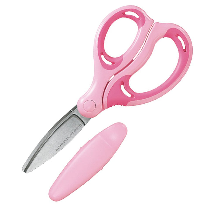 Kokuyo Japan Aerofit Sakusa Pink Scissors for Kids - Right Hand (P270P)-Kiichin - The #1 Place for Japanese Goods in Your Hand!