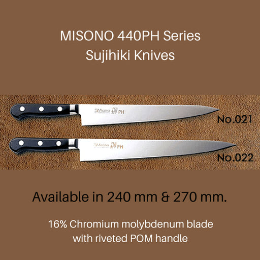Misono 440Ph Sujihiki Knife - 240mm Pom Handle (No.021)-Kiichin - The #1 Place for Japanese Goods in Your Hand!