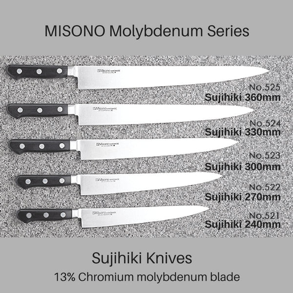 Misono 270mm Sujihiki Knife - Premium Molybdenum Blade (No.522)-Kiichin - The #1 Place for Japanese Goods in Your Hand!