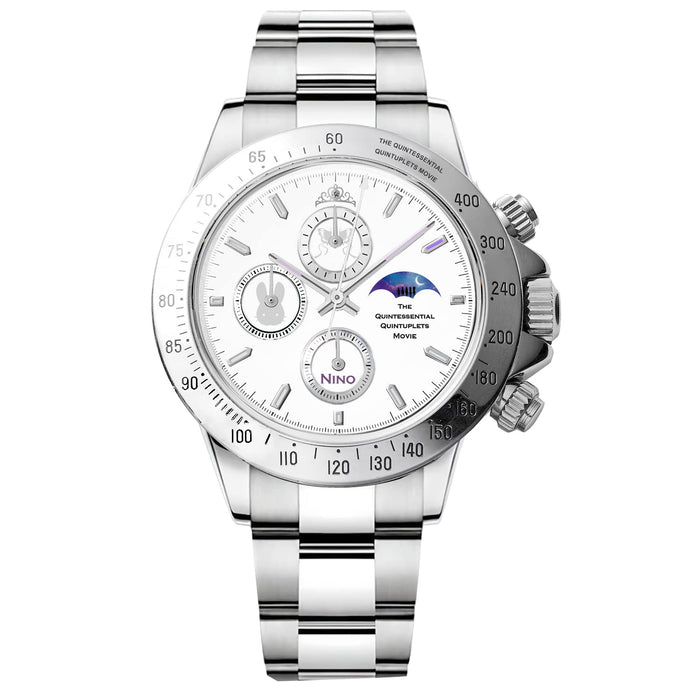 Toei Japan Nino Nakano Chronograph Watch - Sun Moon (White)-Kiichin - The #1 Place for Japanese Goods in Your Hand!