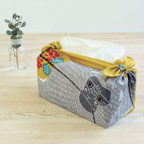 Musubi Furoshiki 50Cm Kata Kata Gorilla Yellow - Made In Japan-Kiichin - The #1 Place for Japanese Goods in Your Hand!