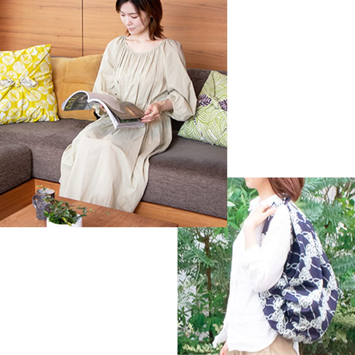 Musubi Furoshiki 3-Way Isa Pattern Plum Red Green Cotton Japan 104Cm - Premium Quality Cotton Furoshiki for Versatile Use-Kiichin - The #1 Place for Japanese Goods in Your Hand!