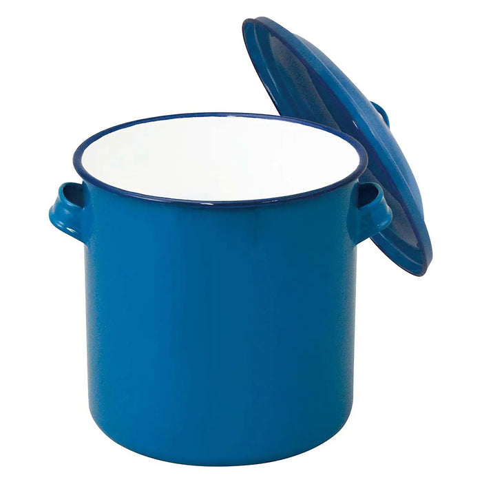 Noda Horo 21cm Enamelware Storage Jar with Lid - Stylish and Functional Kitchen Storage Solution-Kiichin - The #1 Place for Japanese Goods in Your Hand!