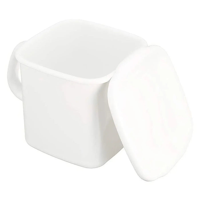 Noda Horo Enamel Square Food Containers - 1.2L Capacity with Handle and Lid-Kiichin - The #1 Place for Japanese Goods in Your Hand!