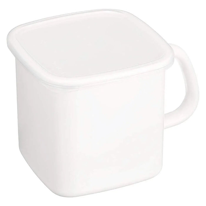 Noda Horo Enamel Square Food Containers - 1.2L Capacity with Handle and Lid-Kiichin - The #1 Place for Japanese Goods in Your Hand!