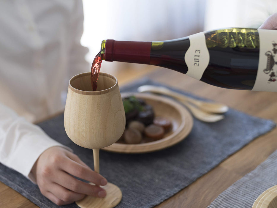 Riveret Japan 380Ml Bamboo Wine Glass - Dishwasher Safe - Brown Rv-118B-Kiichin - The #1 Place for Japanese Goods in Your Hand!