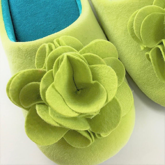 Senko Japan Green Rose Slippers with Memory Foam Sole - Size 24.5cm-Kiichin - The #1 Place for Japanese Goods in Your Hand!
