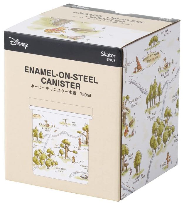 Disney Winnie The Pooh Enamel Canister with Wood Lid - 750ml-Kiichin - The #1 Place for Japanese Goods in Your Hand!