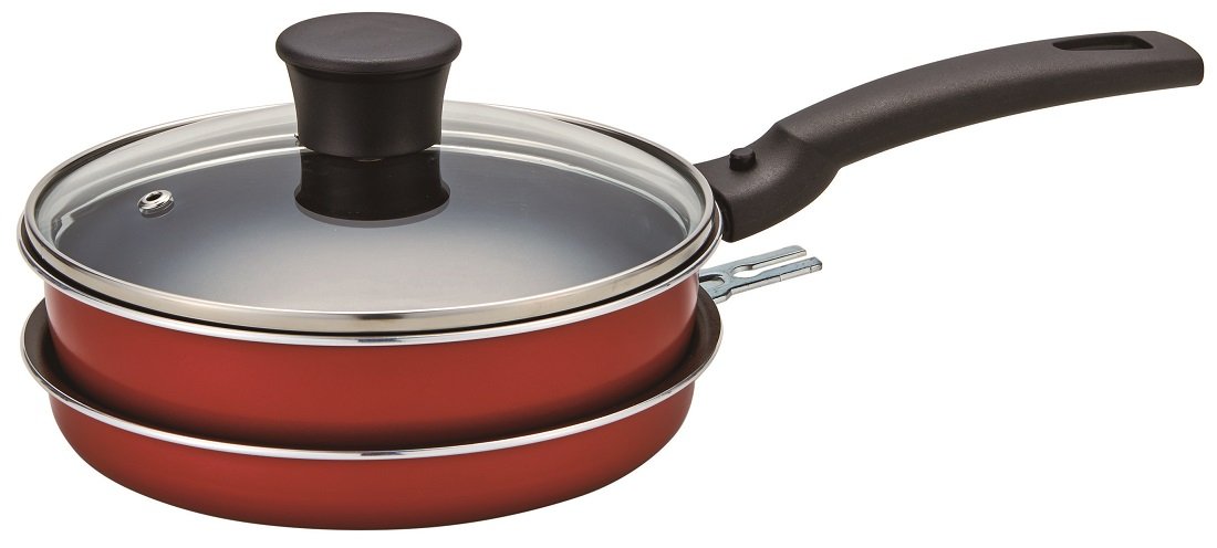 Skater 4Pc Set Anf2 18cm Frying Pan 20cm Pot Gas Fire Compatible Removable Handle Glass Lid-Kiichin - The #1 Place for Japanese Goods in Your Hand!