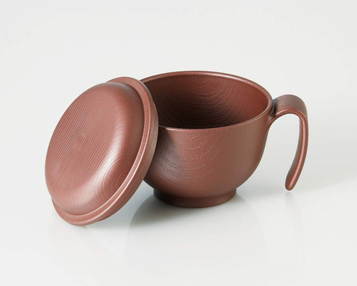Skater Soup Bowl Wood Grain Fluffy Lid Handle Brown Japan 340Ml Nbls2Hf-Kiichin - The #1 Place for Japanese Goods in Your Hand!
