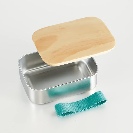 Skater STLB9B-A Stainless Steel Lunch Box 830ml 1 Tier Wood Lid-Kiichin - The #1 Place for Japanese Goods in Your Hand!
