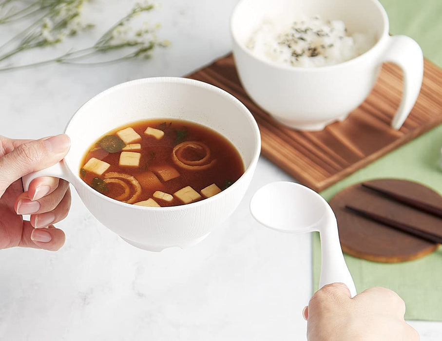 Skater Wood Grain Soup Bowl 340ml w/Handle Cream Japan NBL2H-Kiichin - The #1 Place for Japanese Goods in Your Hand!