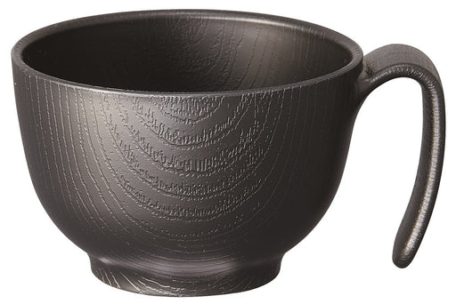Skater Woodgrain Tea Bowl 370ml w/Handle Black Japan NBLs1H-Kiichin - The #1 Place for Japanese Goods in Your Hand!
