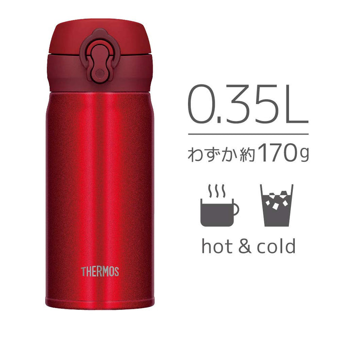 Thermos Japan 350ml Metallic Red Vacuum Insulated Water Bottle-Kiichin - The #1 Place for Japanese Goods in Your Hand!