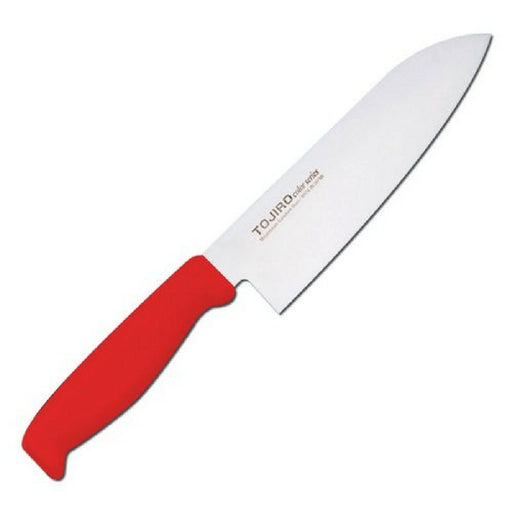 Tojiro Red Santoku Knife with Elastomer Handle-Kiichin - The #1 Place for Japanese Goods in Your Hand!
