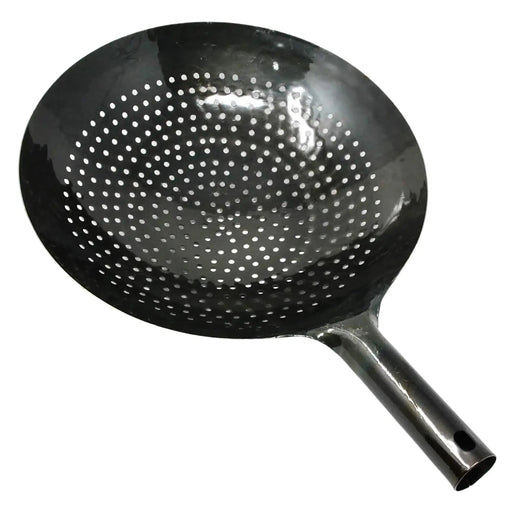 Yamada 33cm Iron Wok Strainer with Hammered Perforations-Kiichin - The #1 Place for Japanese Goods in Your Hand!