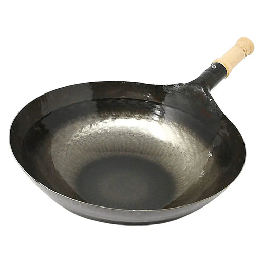 Yamada 24cm Round Bottom Wok with Wooden Handle - 1.2mm Thickness-Kiichin - The #1 Place for Japanese Goods in Your Hand!