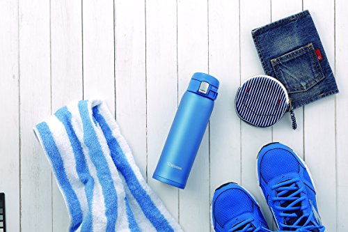 Zojirushi 480ml Matte Blue Stainless Mug - One Touch Open-Kiichin - The #1 Place for Japanese Goods in Your Hand!