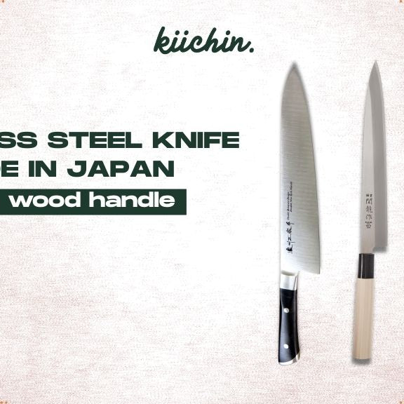 stainless steel knife made in japan with wood handle