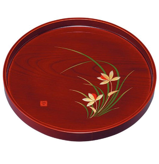 Yamaya Lacquerware Shop 10mm Round Tray Spring Orchid with Leaf Box-Kiichin - The #1 Place for Japanese Goods in Your Hand!