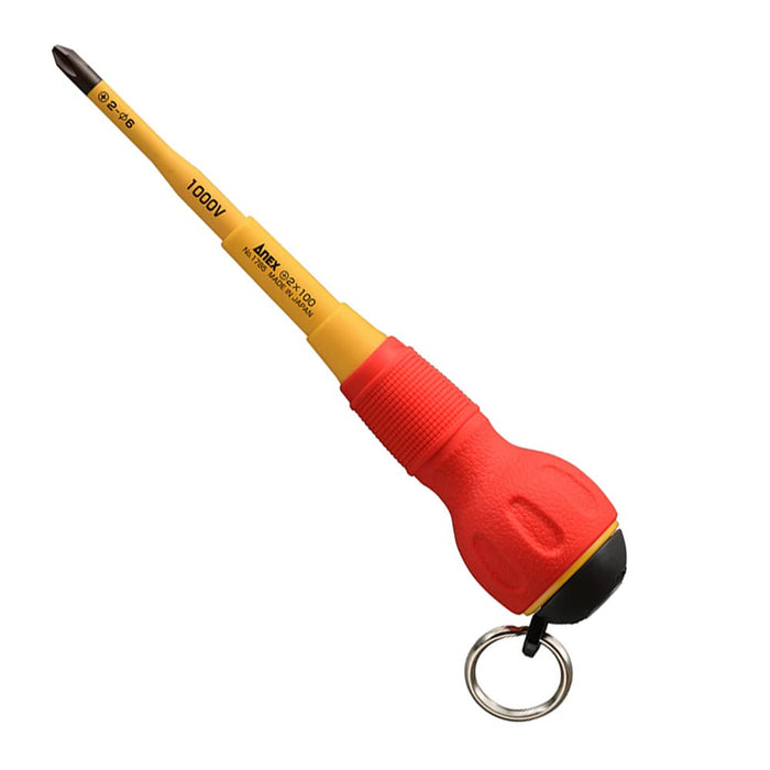 Anex Driver with 1000V Insulation Drop Prevention Slim Tip 2X100 No.1785-Kiichin - The #1 Place for Japanese Goods in Your Hand!