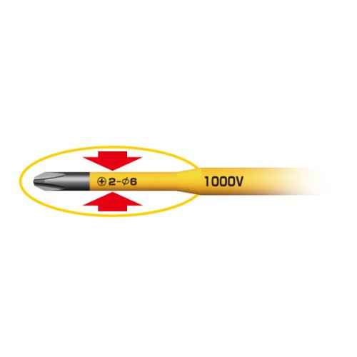 Anex Tool Annex Insulated Screwdriver 1000V Compatible Slim Tip +2×100 No.7900-Kiichin - The #1 Place for Japanese Goods in Your Hand!
