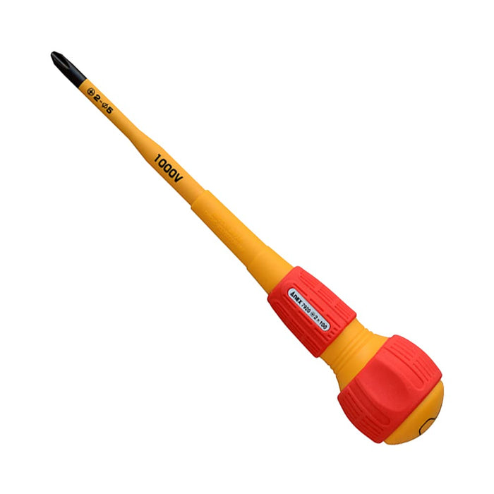 Anex Tool Insulated Screwdriver 1000V Compatible Slim Tip +2X100 Thin Shaft No.7920-Kiichin - The #1 Place for Japanese Goods in Your Hand!
