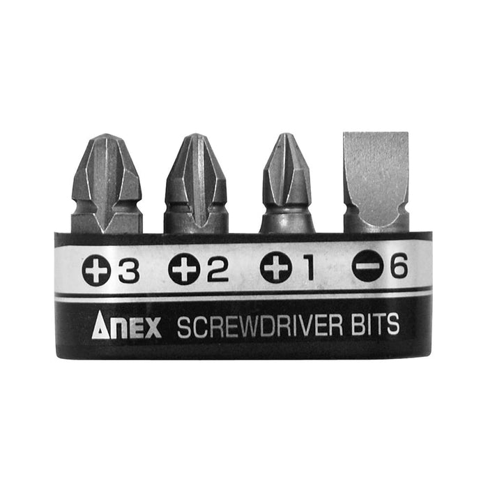 Anex Stool - Set of 4 Ultra Short Bits with Holder Phillips and Minus AK-51P-B4-Kiichin - The #1 Place for Japanese Goods in Your Hand!