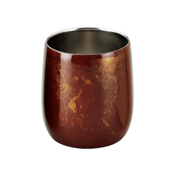 Asahi Yamanaka Red Lacquered Double-Wall Round Glass 250ml - Japanese Gift-Boxed-Kiichin - The #1 Place for Japanese Goods in Your Hand!