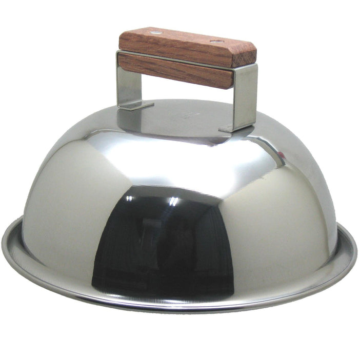 Endo Shoji Teppanyaki Steak Cover 150mm Stainless Steel with Wooden Handle-Kiichin - The #1 Place for Japanese Goods in Your Hand!