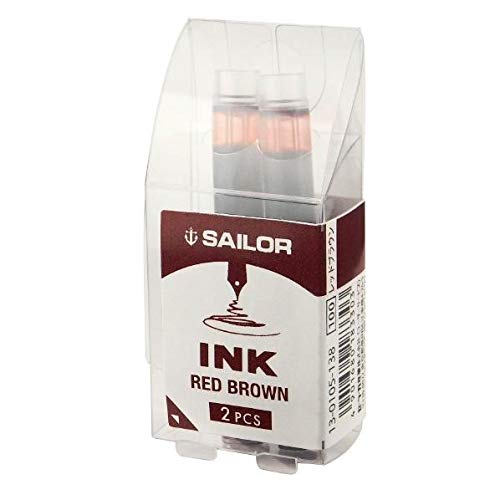 Sailor Fountain Pen with 2 Bottles of Red Brown Cartridge Ink 10 Pieces 13-0105-138-Kiichin - The #1 Place for Japanese Goods in Your Hand!