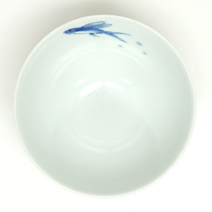 HAMATO Hasami Ware 12cm Rice Bowl with Fish Design Made in Japan