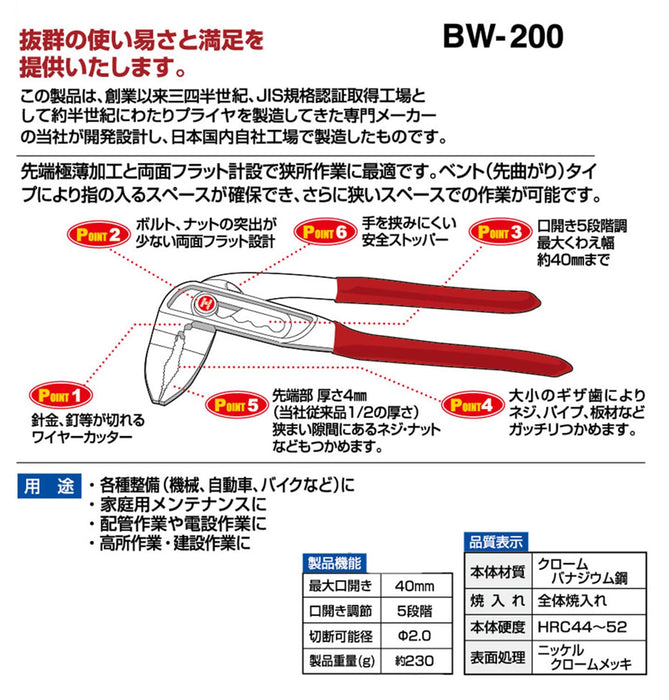 Igarashi Plyer Monster 200mm Light Plastic Blade Made in Japan Tsubame Sanjo-Kiichin - The #1 Place for Japanese Goods in Your Hand!